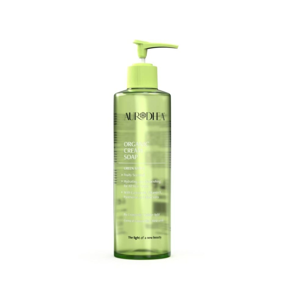 Crème de savon à la Pomme verte - 260 ml Enrichie en Camomille, Vitamine E, Panthénol et Aloe vera